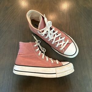 Converse Dusty Pink Platform High Tops